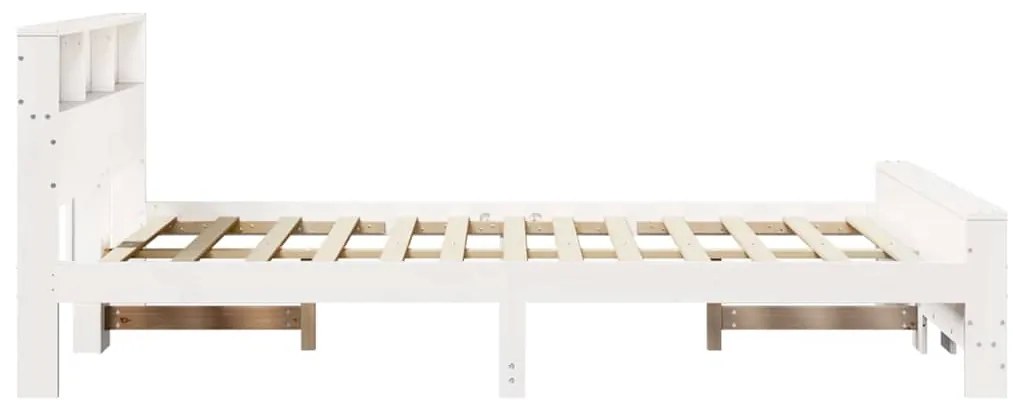 vidaXL Σκελετός Κρεβατιού Λευκό 140 x 190 cm Μασίφ ξύλο πεύκου