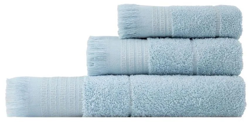 Πετσέτες Plush (Σετ 3τμχ) Light Blue Nima Towels Set 70x140cm 100% Βαμβάκι