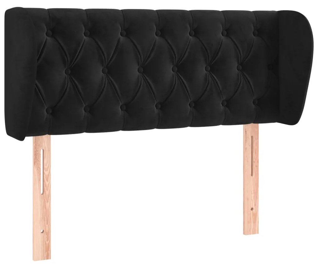 Κεφαλάρι με Πτερύγια Μαύρο 93x23x78/88 εκ. Βελούδινο 3117518