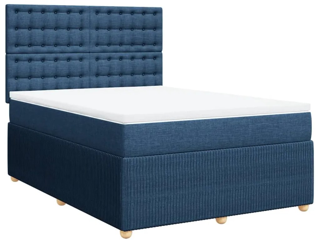 ΚΡΕΒΑΤΙ BOXSPRING ΜΕ ΣΤΡΩΜΑ ΜΠΛΕ 140X190 ΕΚ. ΥΦΑΣΜΑΤΙΝΟ 3292071