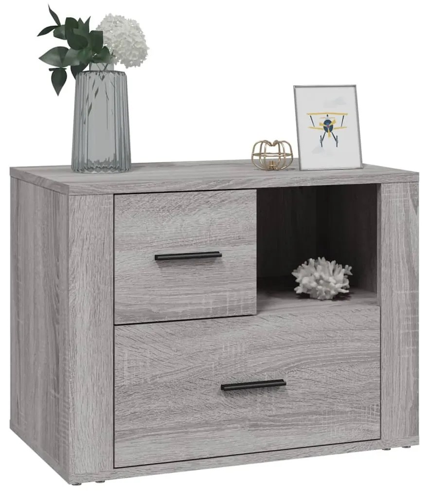vidaXL Κομοδίνο Γκρι Sonoma 60x36x45 εκ. από Επεξεργασμένο Ξύλο