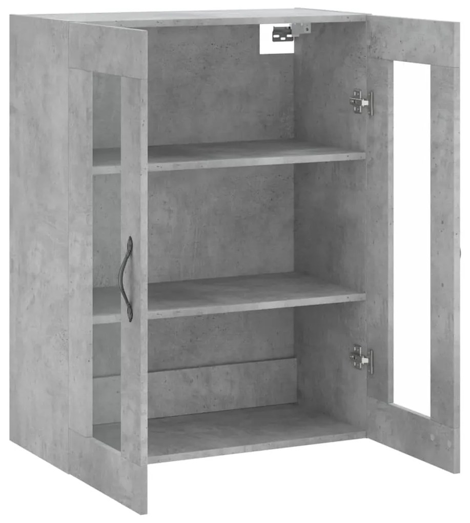 vidaXL Ντουλάπι Επιτοίχιο Γκρι Σκυροδεμ. 69,5x34x90 εκ. Επεξεργ. Ξύλο