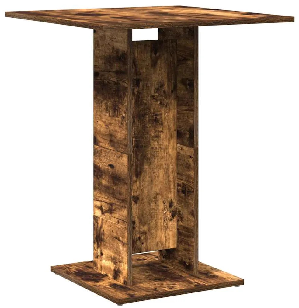 vidaXL Τραπέζι Bistro Καπνιστή Δρυς 60x60x75 εκ από Επεξεργασμένο Ξύλο