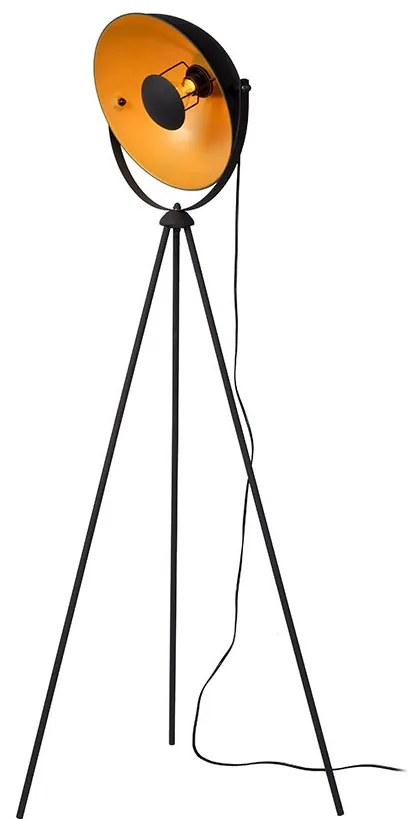 Φωτιστικό Επιδαπέδιο Lucide 05730-01-30 ALVARO Μαύρο Ματ (Black Mat)|Χρυσό Χρώμα (Gold Coloured)