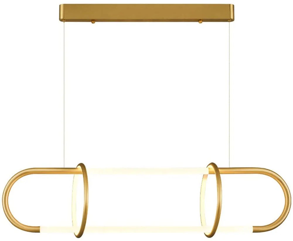 Φωτιστικό Οροφής - Ράγα 414LRC1836 98x25x120cm 2xLed 2400lm 12W 3000K Gold Opviq