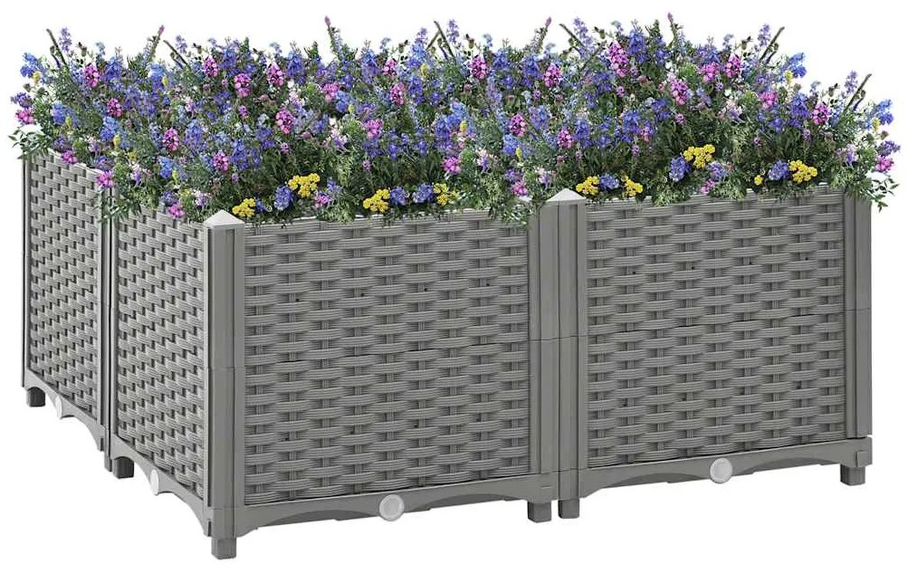 vidaXL Ζαρντινιέρα 80 x 80 x 38 εκ. από Πολυπροπυλένιο