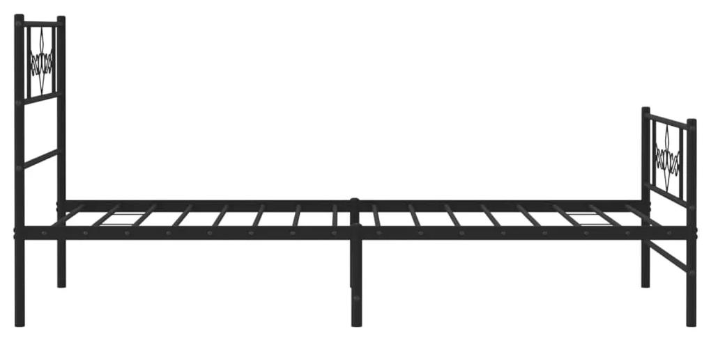 vidaXL Πλαίσιο Κρεβατιού με Κεφαλάρι&Ποδαρικό Μαύρο 100x200εκ. Μέταλλο