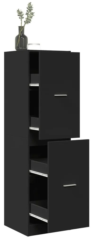 Συρταριέρα Γενικής Χρήσης Μαύρο 40x41x144,5 εκ. Επεξ. Ξύλο