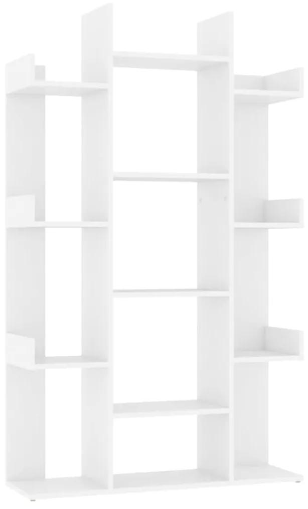 vidaXL Βιβλιοθήκη Λευκή 86 x 25,5 x 140 εκ. από Μοριοσανίδα