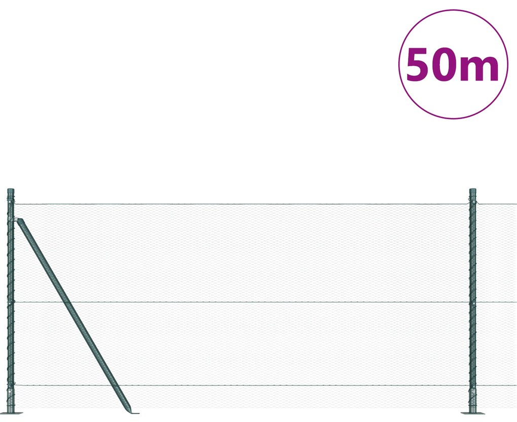 vidaXL Φράχτης Hexagon Πράσινος 0.8x50 μ Χάλυβας