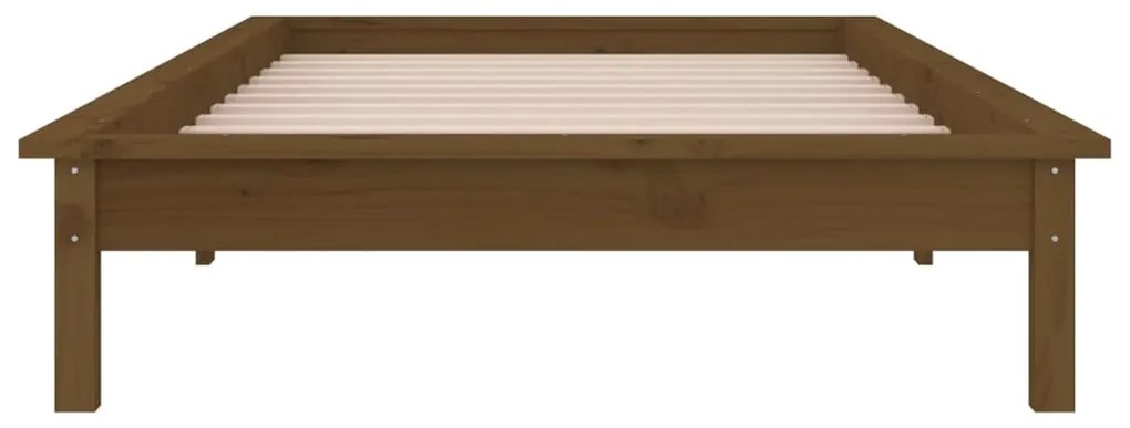 vidaXL Πλαίσιο Κρεβατιού Μελί 75x190 εκ. Μικρό Μονό Μασίφ Ξύλο