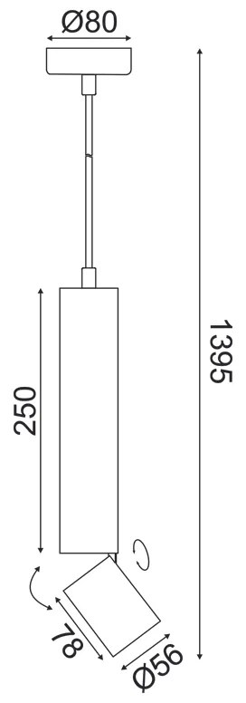 ΚΡΕΜΑΣΤΟ ΦΩΤΙΣΤΙΚΟ 1XGU10 BABEL ΜΑΥΡΟ ΜΕΤ/ΚΟ IP20 D5,6XD8XH140CM - RA3551PBK - RA3551PBK