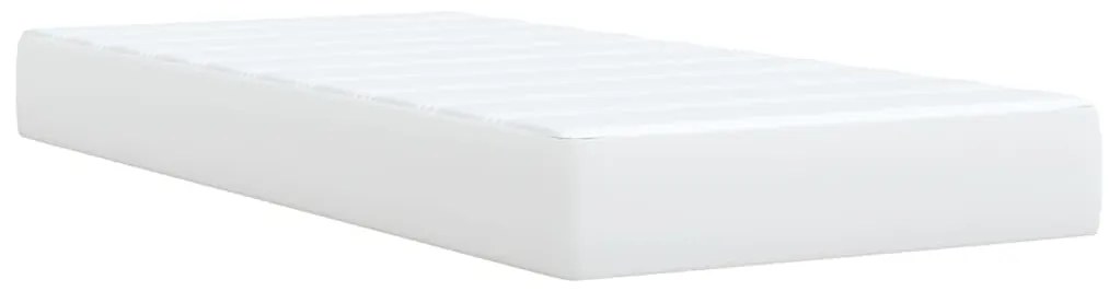 vidaXL Κρεβάτι Boxspring με Στρώμα Λευκό 100x200εκ.από Συνθετικό Δέρμα