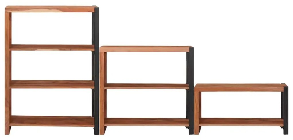 vidaXL Ράφι Βιβλίων 3 pcs Καφέ 80 x 30 x 110 εκ Μασίφ ξύλο ακακίας