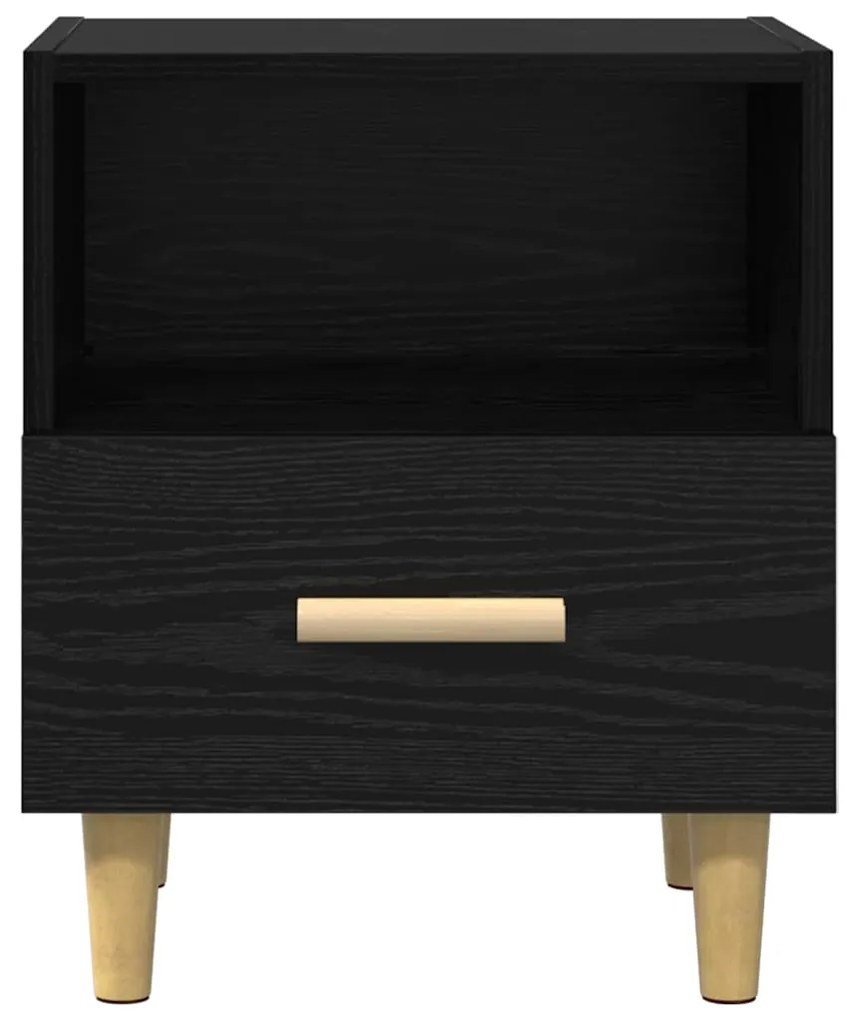 vidaXL Κομοδίνο Μαύρη δρυς 40 x 35 x 47.5 εκ Επεξεργασμένο ξύλο
