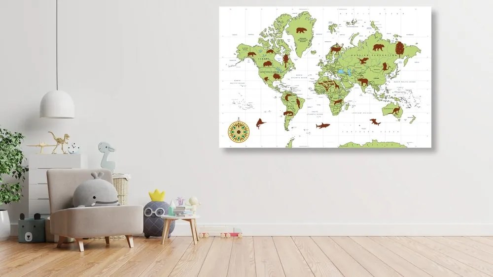Εικόνα στο χάρτη του φελλού με τα ζώα - 90x60  color mix