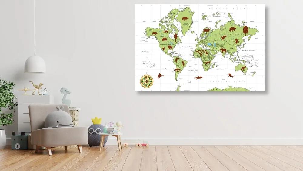 Εικόνα στο χάρτη του φελλού με τα ζώα - 90x60  transparent