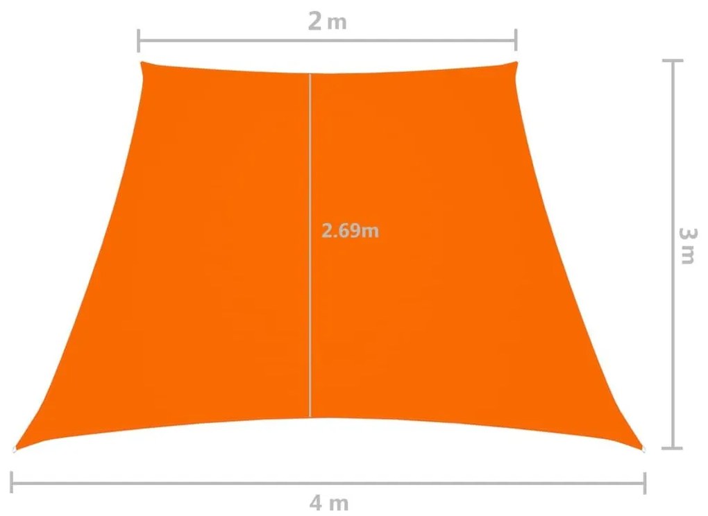 Πανί Σκίασης Τρίγωνο Πορτοκαλί 2/4 x 3 μ. από Ύφασμα Oxford - Πορτοκαλί