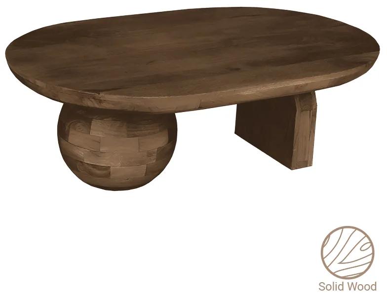 Τραπέζι σαλονιού Kane Inart καφέ μασίφ ξύλο ακακίας 110x72x38εκ Model: 297-000004