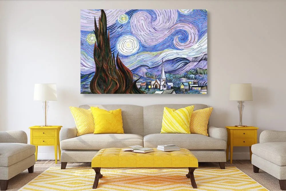 Αναπαραγωγή εικόνας Starry Night - Vincent van Gogh - 120x80