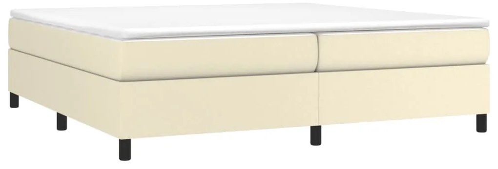 vidaXL Κρεβάτι Boxspring με Στρώμα Κρεμ 200x200 εκ. Συνθετικό Δέρμα