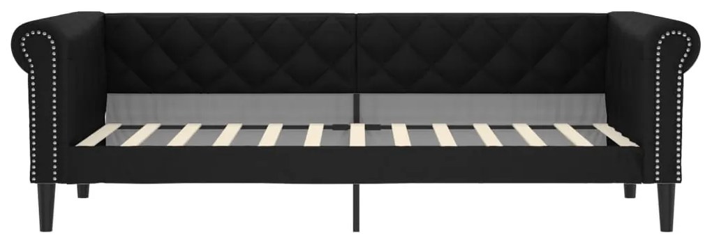 vidaXL Καναπές Κρεβάτι Μαύρο 100 x 200 εκ. από Συνθετικό Δέρμα
