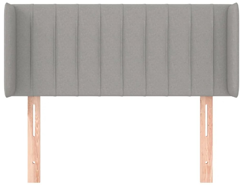 vidaXL Κεφαλάρι με Πτερύγια Ανοιχτό Γκρι 93x16x78/88 εκ. Υφασμάτινο
