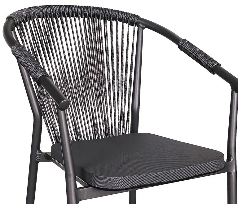 Τραπεζαρία Kliton-Convince σετ 5τεμ  αλουμίνιο σε ανθρακί απόχρωση 80x80x74εκ 80x80x74 εκ.