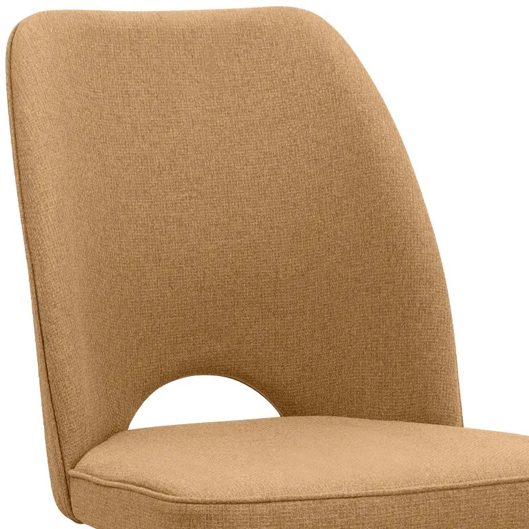 Καρέκλα τραπεζαρίας Christy Megapap μουσταρδί ύφασμα - μεταλλικό μαύρο πόδι 47x59x90εκ.