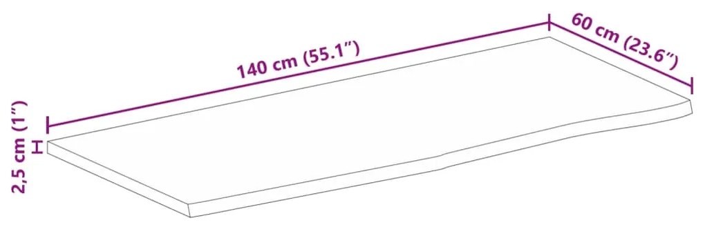 ΕΠΙΦΑΝΕΙΑ ΤΡΑΠΕΖΙΟΥ 140X60X2,5 ΕΚ. LIVE EDGE ΜΑΣΙΦ ΞΥΛΟ ΜΑΝΓΚΟ 370361