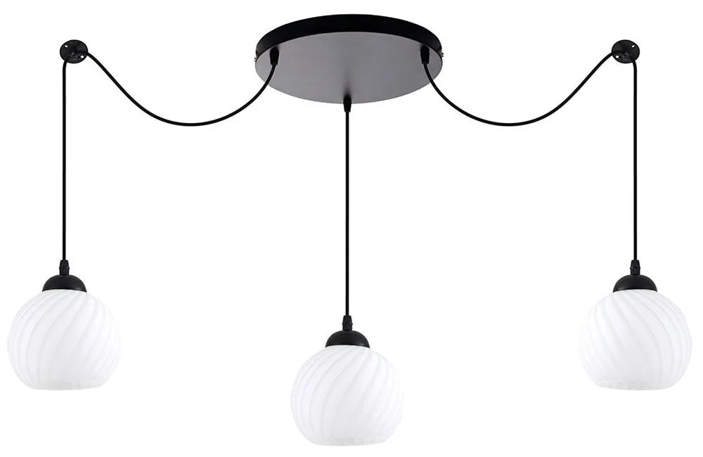Φωτιστικό Οροφής Swirl 77-8199 3xE27 60W Black-White Homelighting Metal