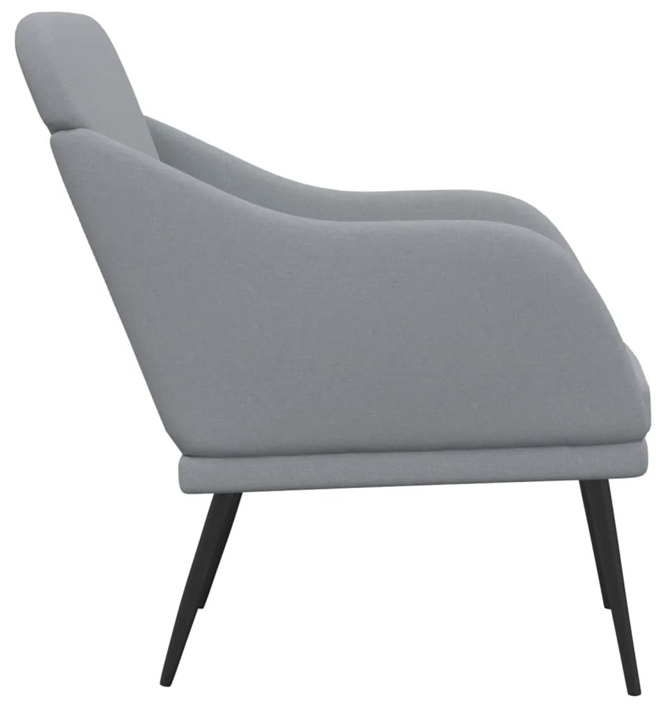 vidaXL Πολυθρόνα Ανοιχτό Γκρι 63 x 76 x 80 εκ. Υφασμάτινη
