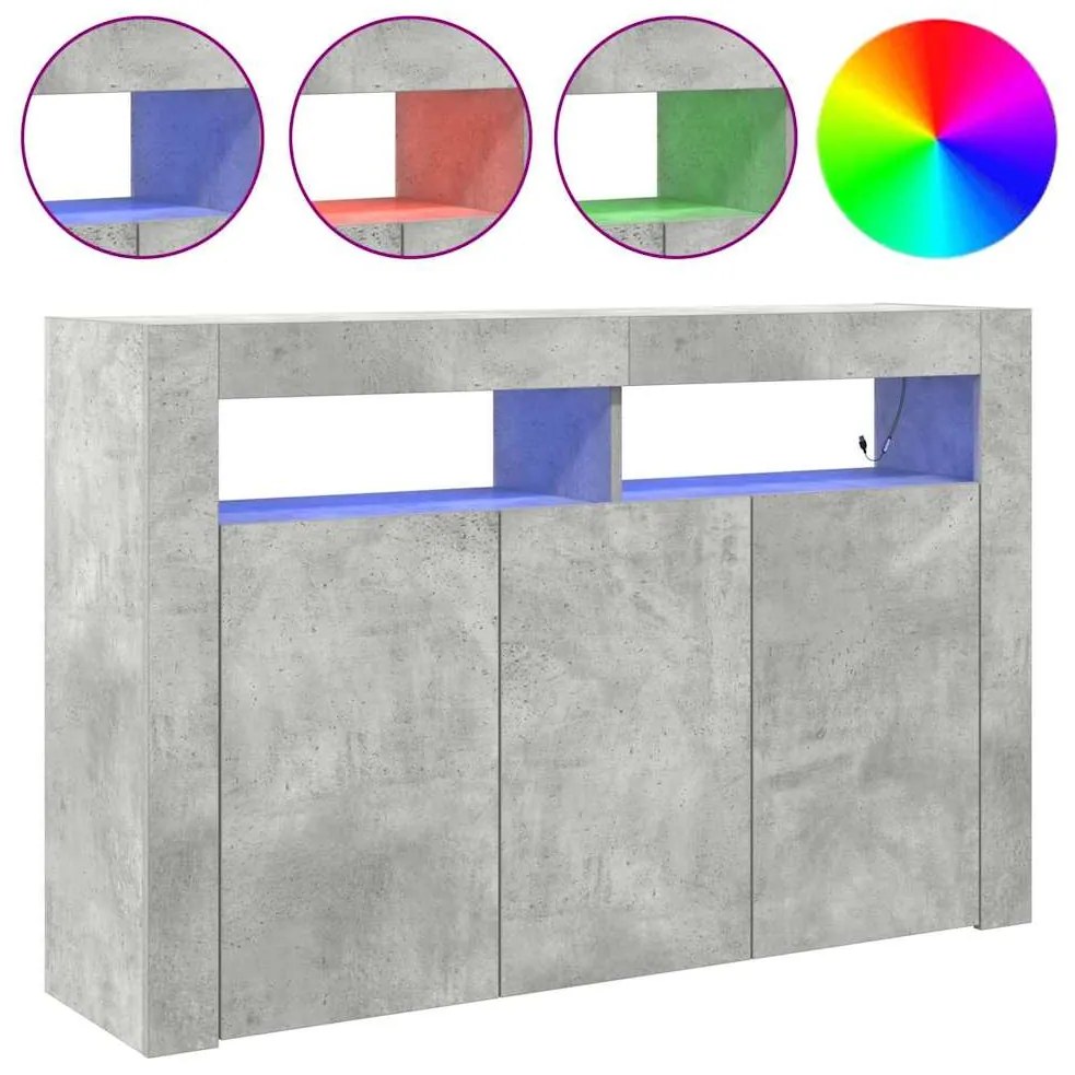 vidaXL Πλαϊνό γραφείο Γκρι σκυροδέματος 116 x 30 x 75 εκ.