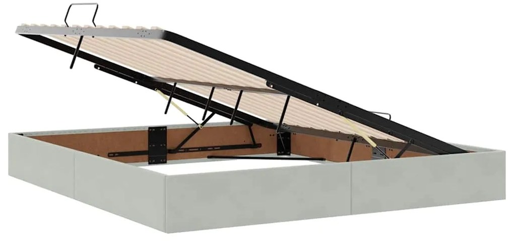 vidaXL Κρεβάτι με αποθηκευτικό χώρο και LED Ανοιχτό γκρι 180 x 200 cm