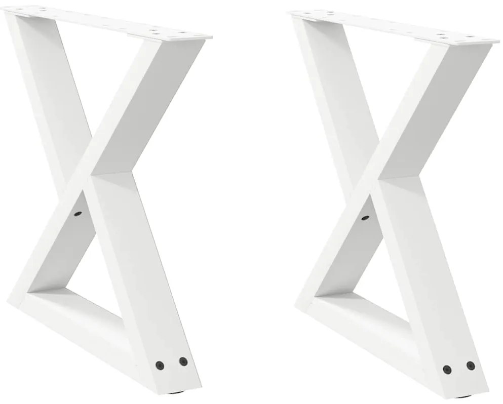 vidaXL Πόδια Τραπεζιού Σαλονιού 2 τεμ. Λευκά 60x(42-43,3) εκ. Ατσάλι