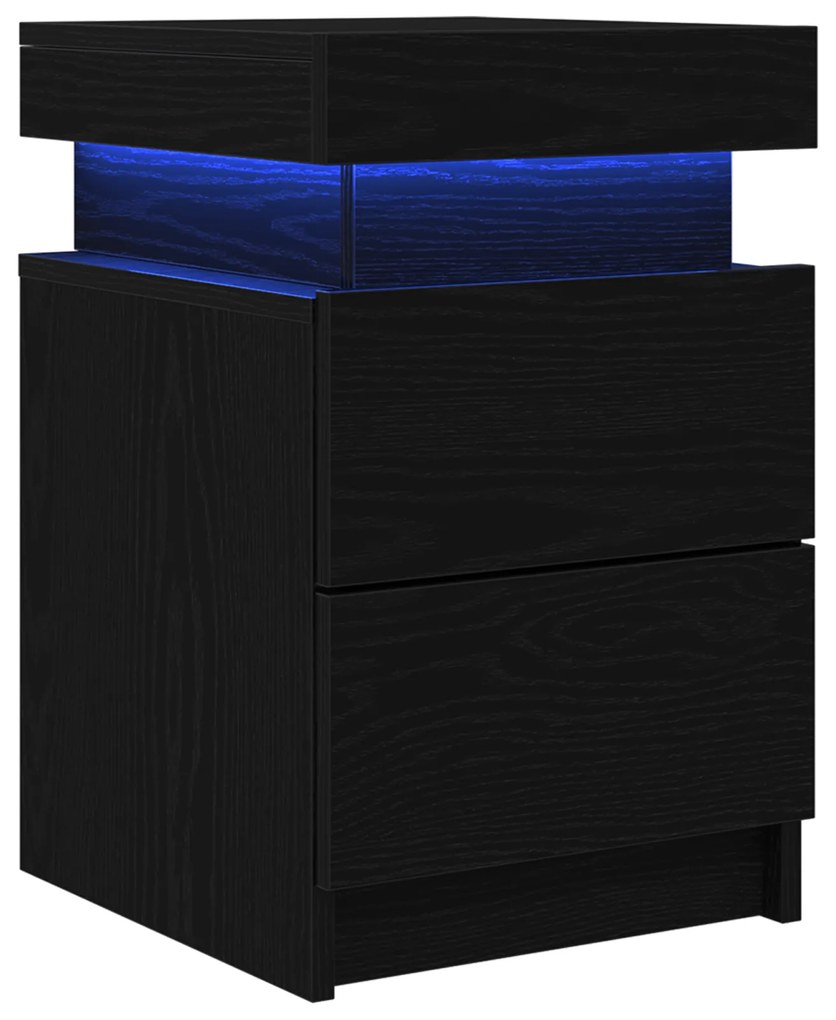 vidaXL Κομοδίνο 2 pcs Μαύρη δρυς 35 x 39 x 55 εκ. Επεξεργασμένο ξύλο
