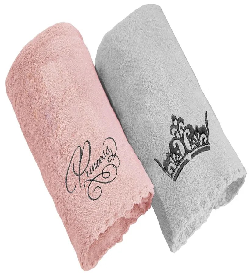 Πετσέτες Βρεφικές Girl Set 2 (Σετ 2τμχ) Grey-Pink Guy Laroche Towels Set 35x50cm Microfiber