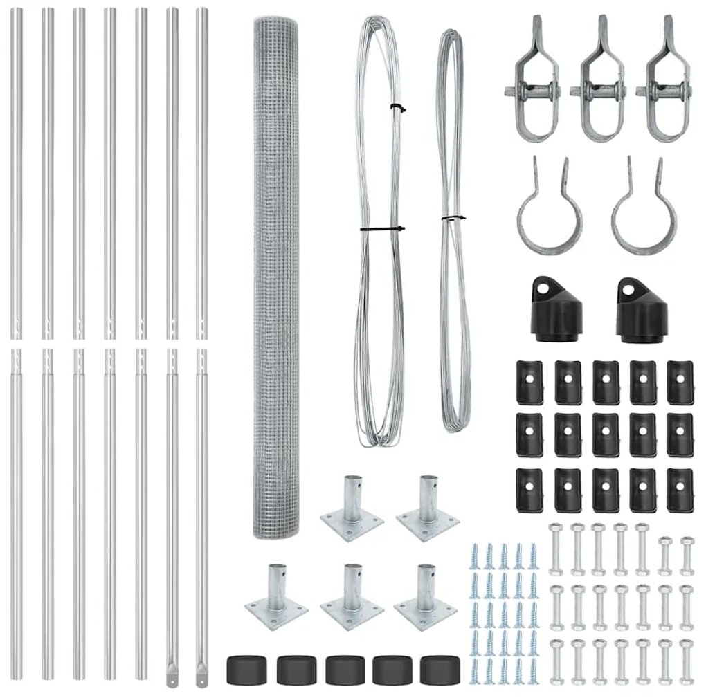 vidaXL Στύλος Περιφράξεων Ασημί 10 x 1,5 m (19 x 19 mm πλέγμα) Ατσάλι