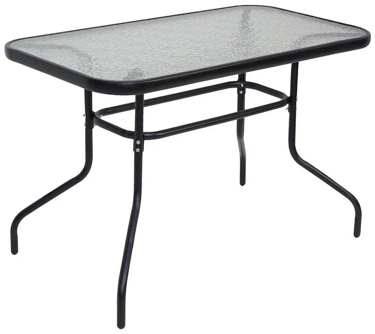 Σετ κήπου Τραπεζαρία Valor - Calan 5 τεμ. μέταλλο μαύρο - γυαλί - textilene μαύρο 110x60x70 εκ. 110x60x70 εκ.