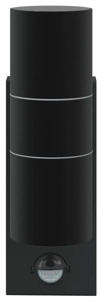 vidaXL Εξωτερικά Φωτιστικά Τοίχου 2 pcs Μαύρο 7 x 10 x 22 εκ