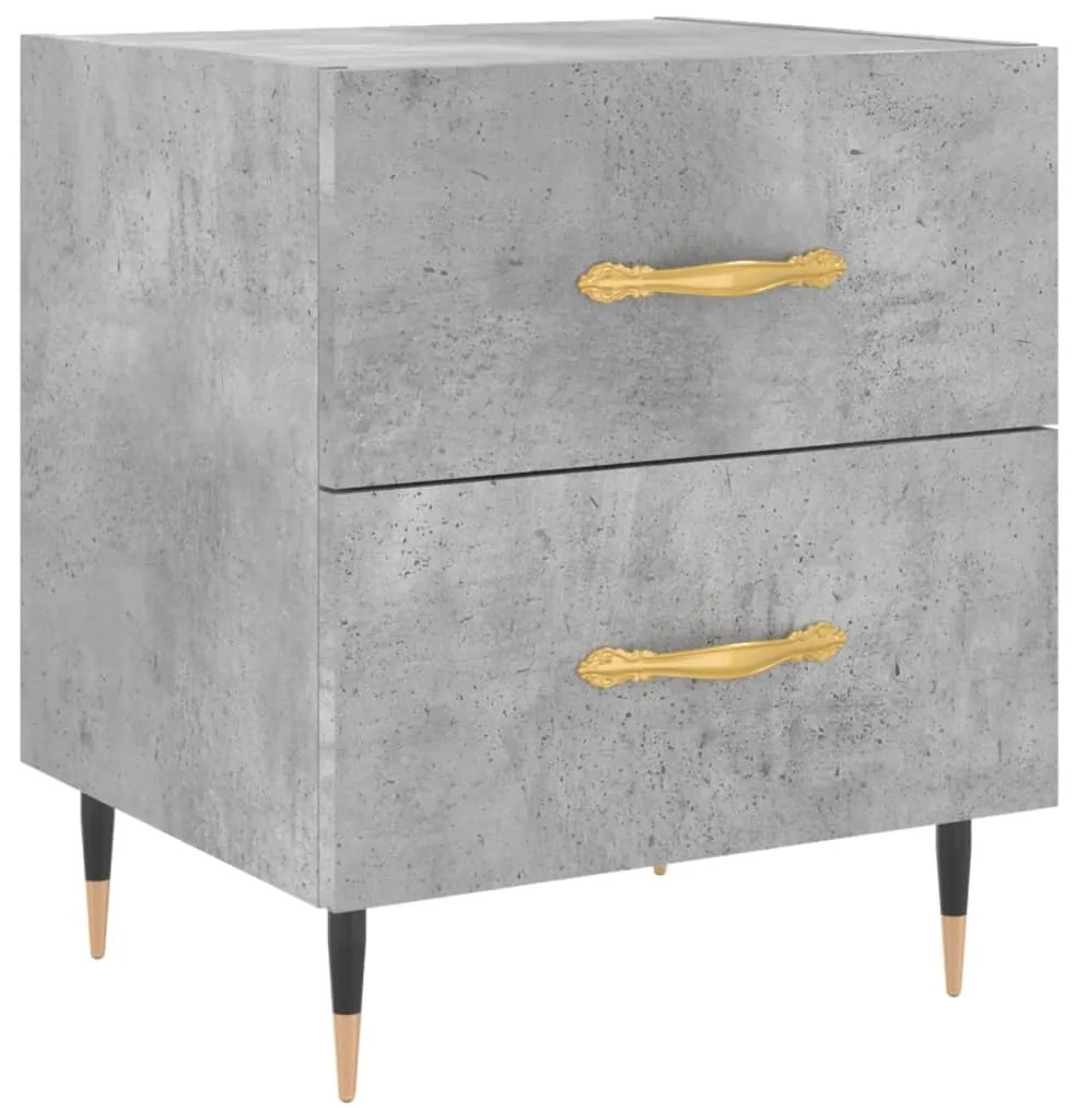 vidaXL Κομοδίνο Γκρι Σκυροδ. 40 x 35 x 47,5 εκ. από Επεξεργασμένο Ξύλο