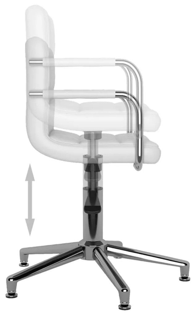 vidaXL Καρέκλες Τραπεζαρίας Περιστρεφόμενες 4 τεμ. Λευκές Δερματίνη