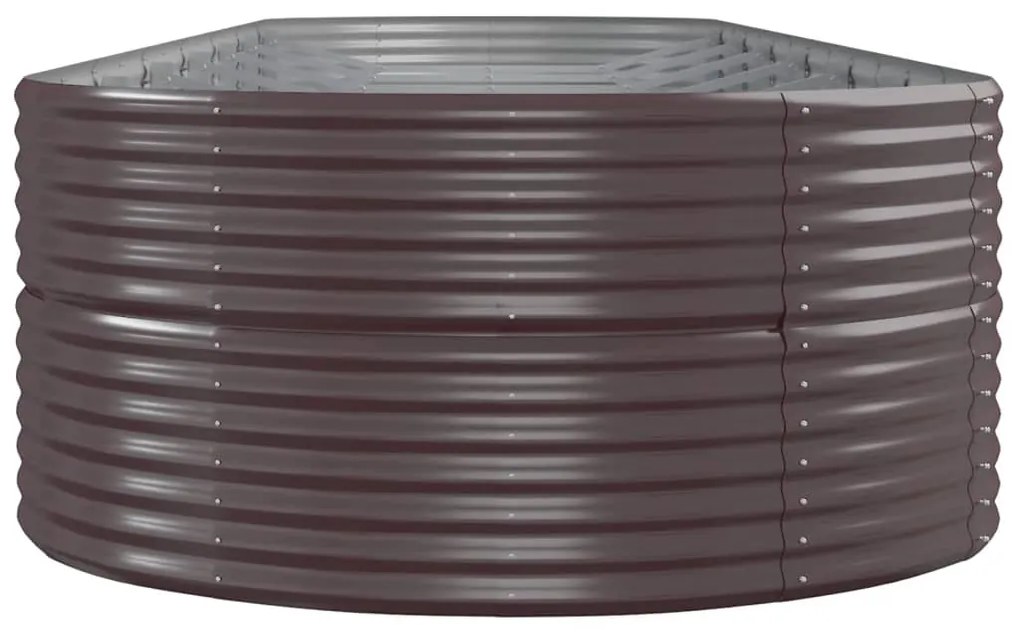 vidaXL Ζαρντινιέρα Καφέ 584x140x68εκ Ατσάλι με Ηλεκτρ. Βαφή Πούδρας