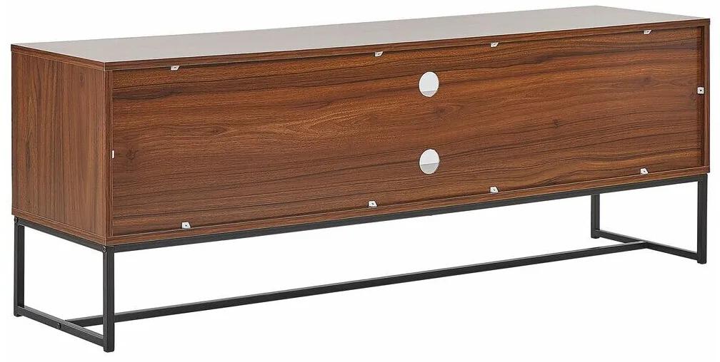 Τραπέζι Tv Berwyn B102, Σκούρο ξύλο, Μαύρο, Άσπρο, 150x55x40cm, 28 kg | Epipla1.gr