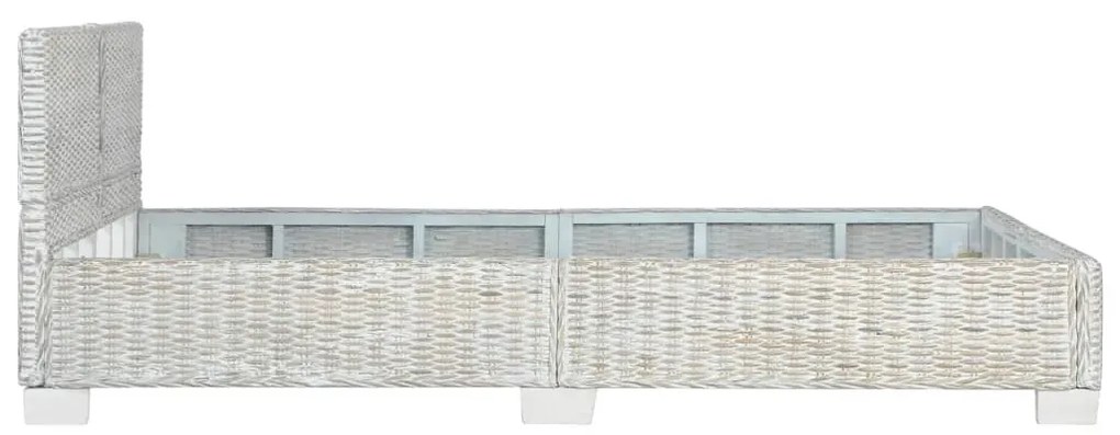 Πλαίσιο Κρεβατιού Γκρι 140 x 200 εκ. από Φυσικό Ρατάν - Γκρι