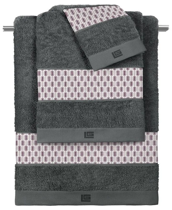 Πετσέτες Galleon (Σετ 3τμχ) Amethyst-Anthracite Guy Laroche Towels Set 70x140cm 100% Βαμβάκι
