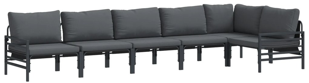 vidaXL Σετ Καναπέ Κήπου 6 pcs Ανθρακί Ατσάλι