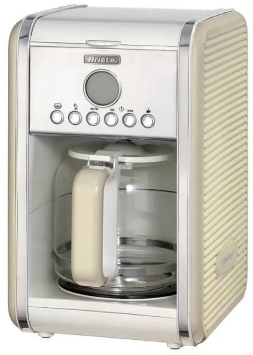 Καφετιέρα Ariete VINTAGE AMERICANO 1342/03, 960W, 2.1 l, Χρονοδιακόπτης, Προγραμματισμός, Παύση, Σύστημα προστασίας από στάξιμο, Μπεζ