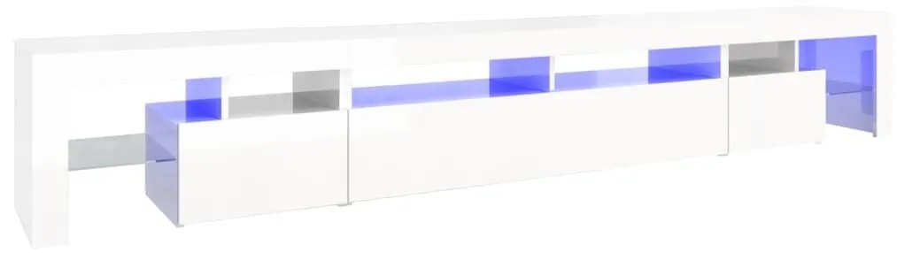 Έπιπλο Τηλεόρασης με LED Γυαλιστερό Λευκό 260x36,5x40 εκ. - Λευκό