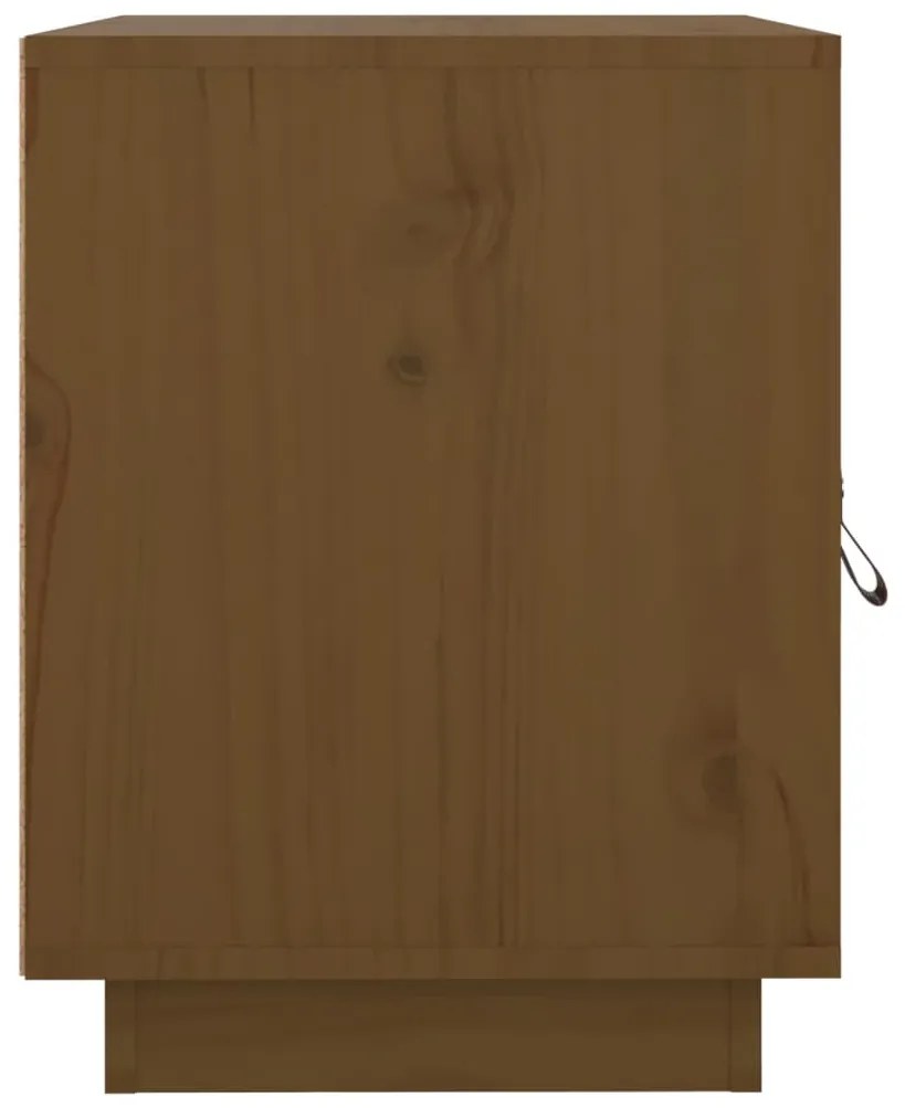 vidaXL Κομοδίνα 2 τεμ. Καφέ Μελί 40x34x45 εκ. από Μασίφ Ξύλο Πεύκου